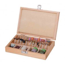 Set 100 accesorii pentru minipolizor drept + cutie din lemn